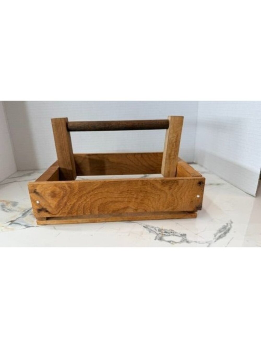 VTG House of Myrtlewood Oregon Handcrafted Wood Caddy Tote Tray